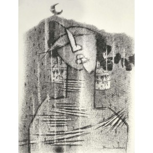 A. S. Rind, 30 x 43 Inch, Charcoal On Paper, Figurative Painting, AC-ASR-733